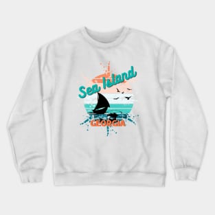 Sea Island Georgia Retro Vintage Exploding Sunset Crewneck Sweatshirt